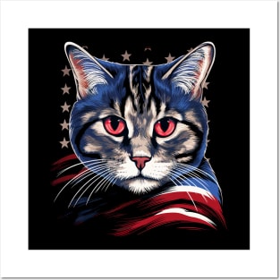 Patriotic American Shorthair Posters and Art